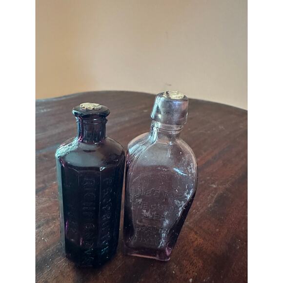 2 Vintage Miniature Purple Elixir and Medicine Bottles - Picture 3 of 11